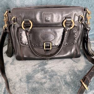 Dooney and Burke black leather Florentine Satchel